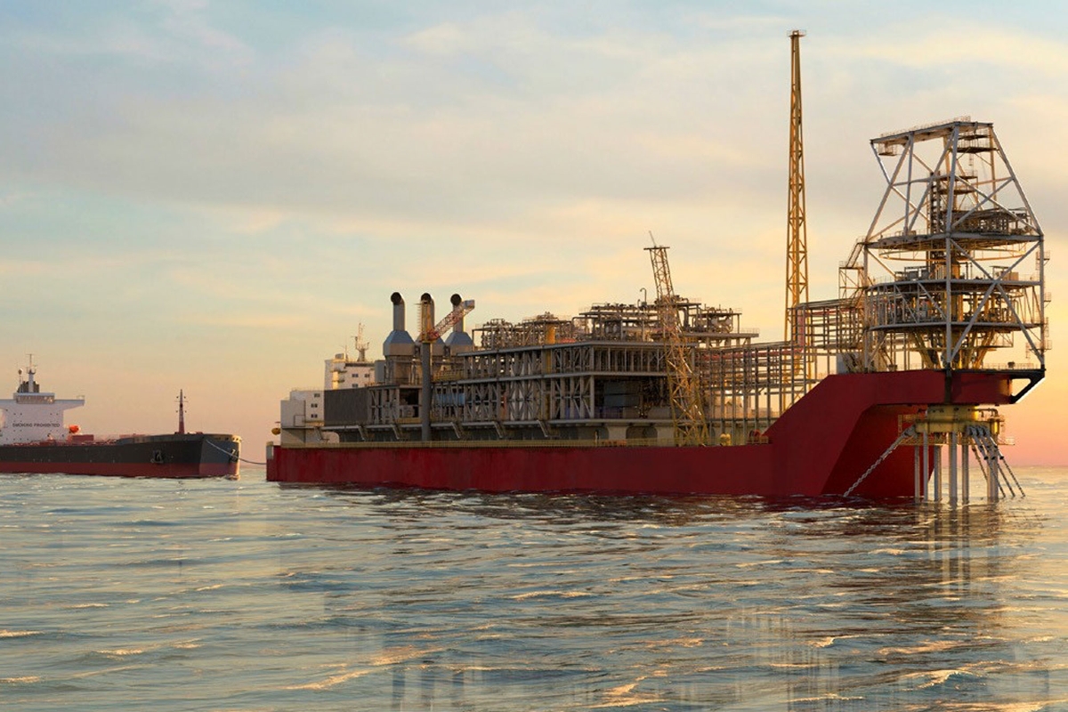 Impression d'artiste du FPSO pour le développement du champ Sangomar.
