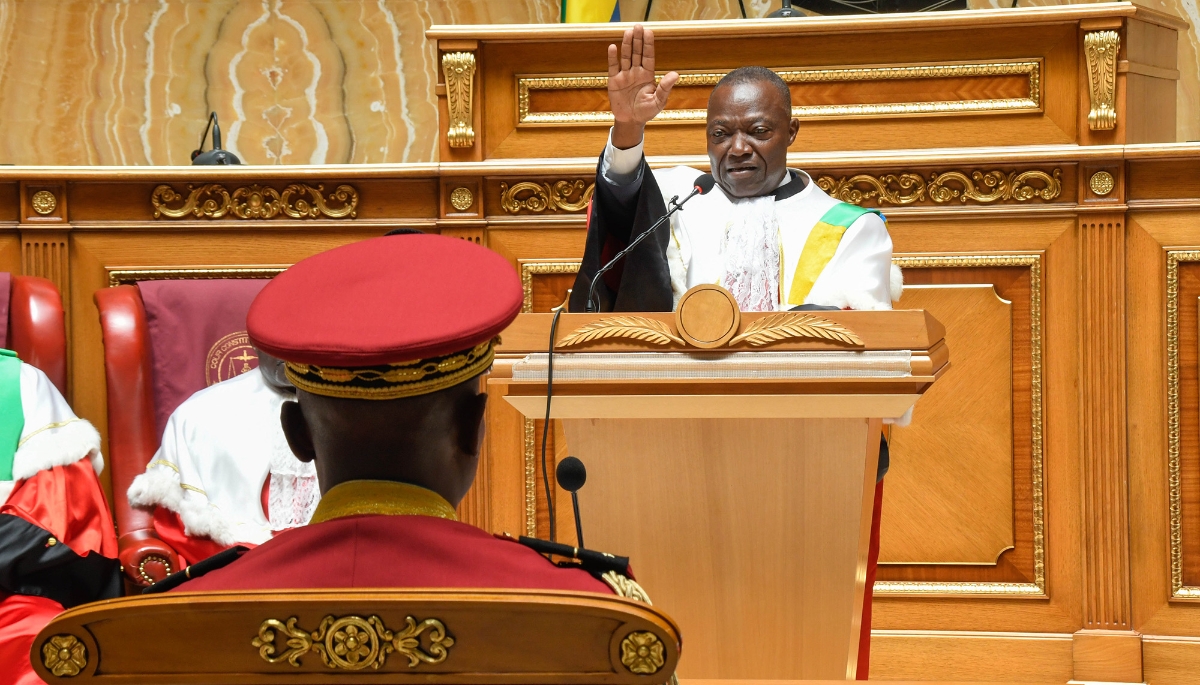 Dieudonné Aba’a Owono, président de la Cour constitutionnelle, en septembre 2023.