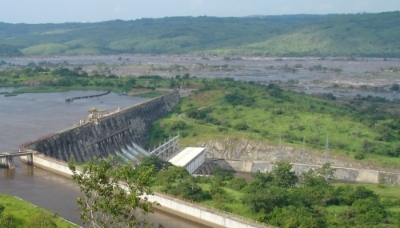 Le site du projet d'Inga, avec un des actuels barrages.