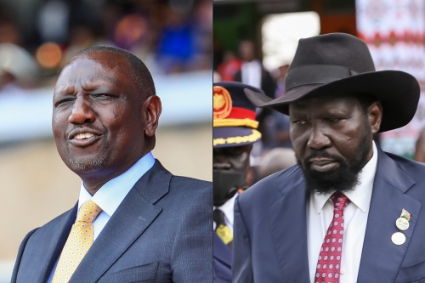 Le président kenyan William Ruto et son homologue sud-soudanais Salva Kiir.