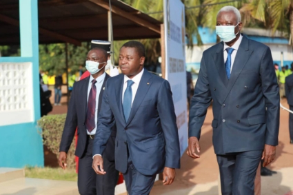 La rencontre avec Faure Gnassingbé (à gauche) le 13 novembre à Lomé a été une étape clé de la tournée régionale de Bah N'Daw.