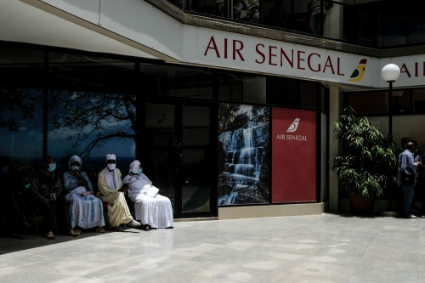 Un point de vente d'Air Sénégal à Dakar, peu après la réouverture de l'aéroport le 15 juillet.