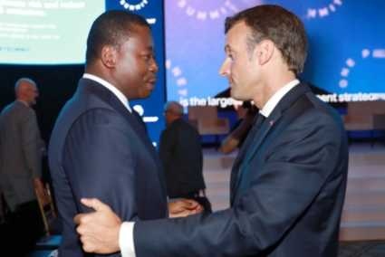 Le président togolais Faure Gnassingbé et son homologue français Emmanuel Macron, en 2018.