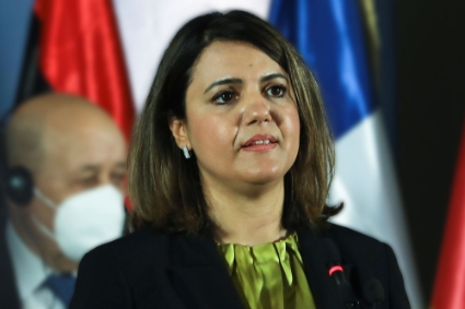 Najla al-Mangoush, la ministre libyenne des affaires étrangères.