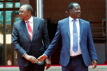 Le président Uhuru Kenyatta et Raila Odinga.