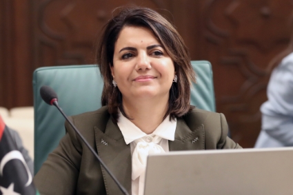 La ministre libyenne des affaires étrangères Najla al-Mangoush.