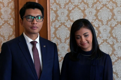 Andry Rajoelina et son épouse, Mialy Rajoelina.