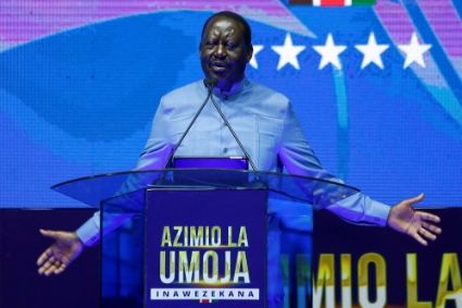 Le candidat à l'élection présidentielle kenyane Raila Odinga.