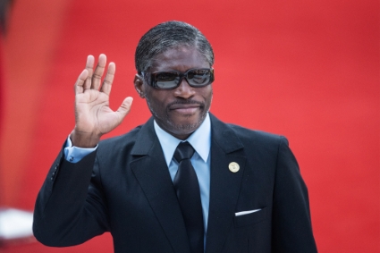 Le vice-président de la Guinée équatoriale, Teodoro Nguema Obiang, en Afrique du Sud, le 25 mai 2019, lors de la prestation de serment de Cyril Ramaphosa après son élection du 8 mai 2019.