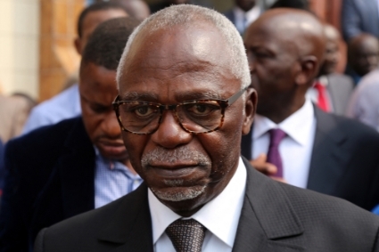 Guy Nzouba-Ndama, alors candidat à l'élection présidentielle, le 24 juin 2016 à Libreville.