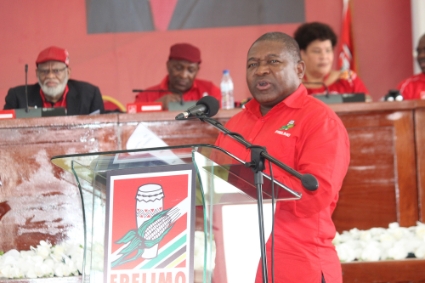 Le président mozambicain Filipe Nyusi, lors de l'ouverture du 12e congrès du Frelimo, le 23 septembre.