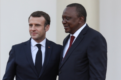 Emmanuel Macron et Uhury Kenyatta en mars 2019 à Nairobi.