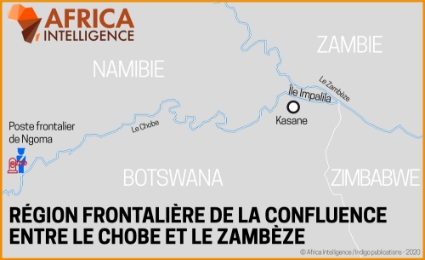 Région frontalière de la confluence entre le Chobe et le Zambèze.