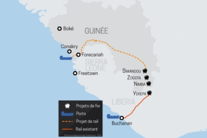 Les gisements de fer en Guinée.