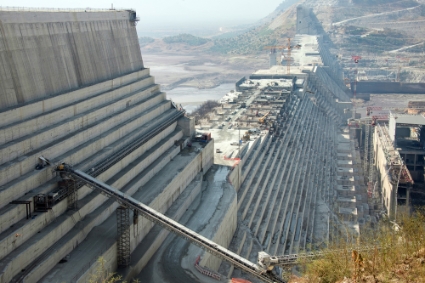 Construction du Grand Ethiopian Renaissance Dam.