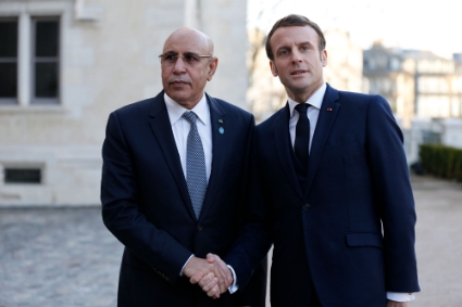 Mohamed Ould Ghazouani et Emmanuel Macron en janvier 2020.