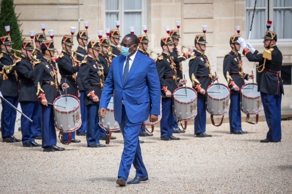Le président sénégalais Macky Sall lors de sa visite en France le 26 août 2020.