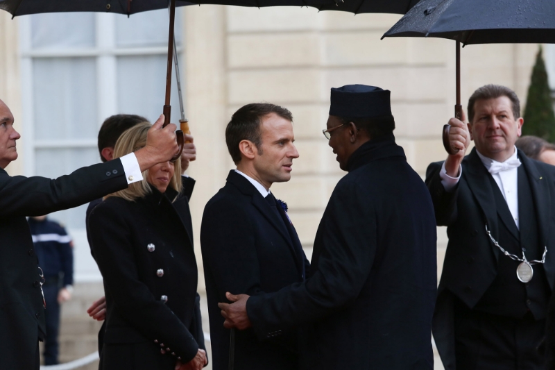 Emmanuel Macron et Idriss Déby.