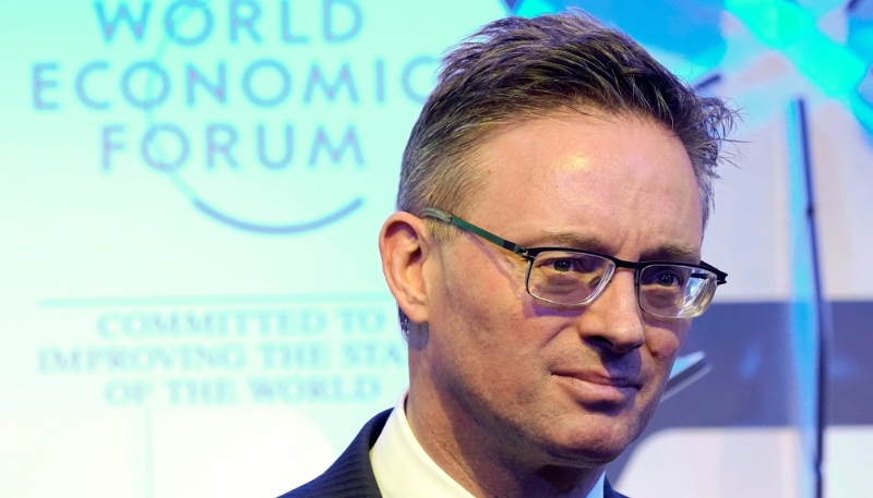 Jeremy Weir, CEO de Trafigura, au Forum économique mondial de Davos, en Suisse, le 23 janvier 2018. 