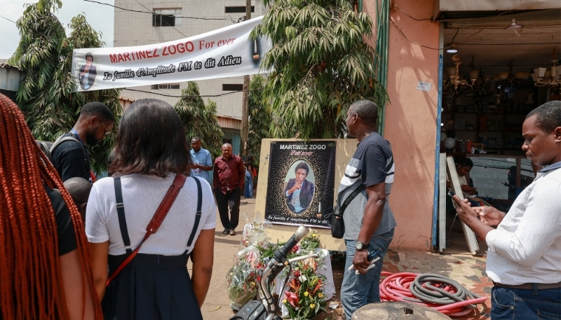 Cérémonie d'hommage à Martinez Zogo, à Yaoundé, le 23 janvier 2023.