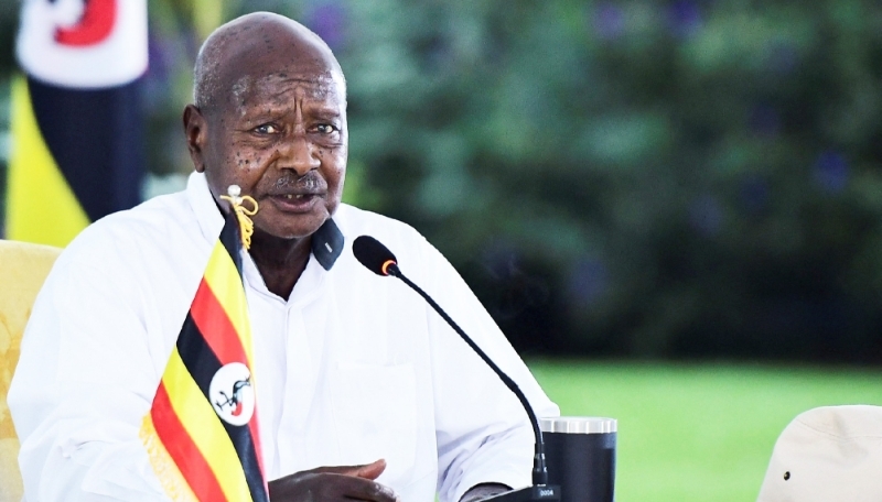 Le président Yoweri Museveni à Entebbe, en Ouganda, le 18 janvier 2024.