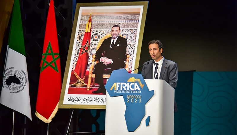 Le président du FM6I, Mohamed Benchaâboun, lors de l’Africa Investment Forum de Marrakech (8-10 novembre).