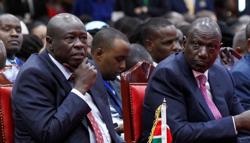 Le président kényan William Ruto et son vice-président Rigathi Gachagua à la cérémonie d'ouverture du Sommet africain pour le climat, le 4 septembre 2023, à Nairobi, au Kénya.
