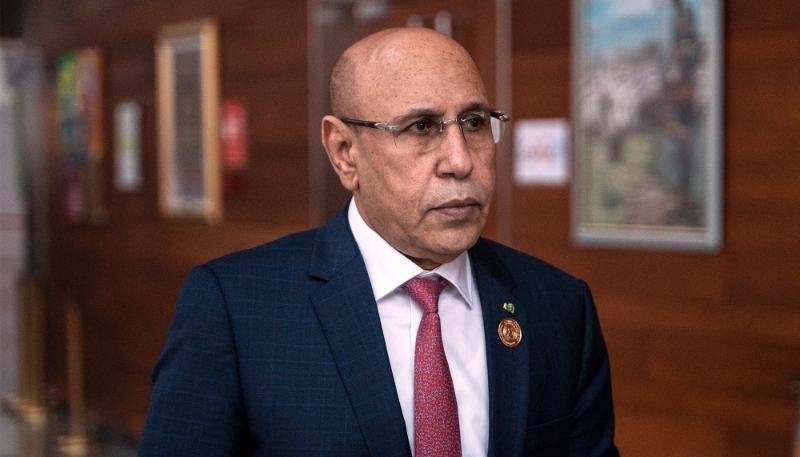 Le président mauritanien, Mohamed Ould Ghazouani, au siège de l'UA à Addis-Abeba, le 17 février 2024.