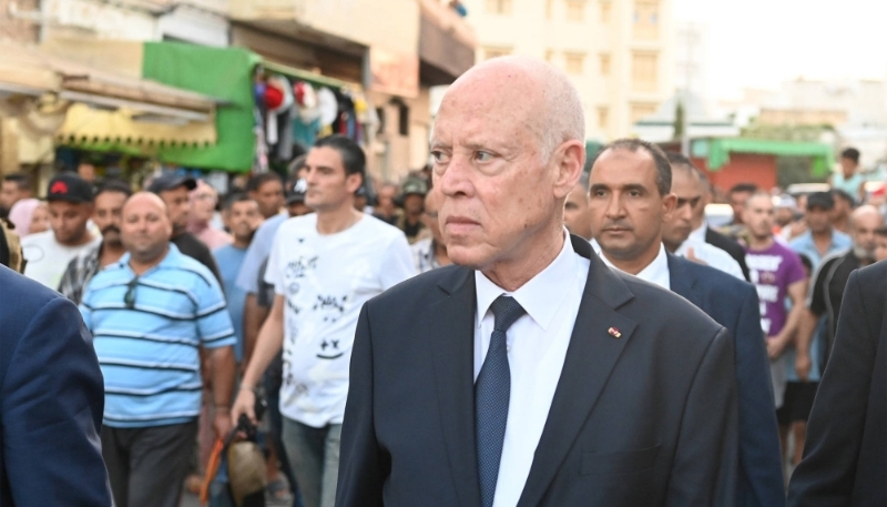 Le président tunisien Kaïs Saïed à Tunis le 23 août 2023. 