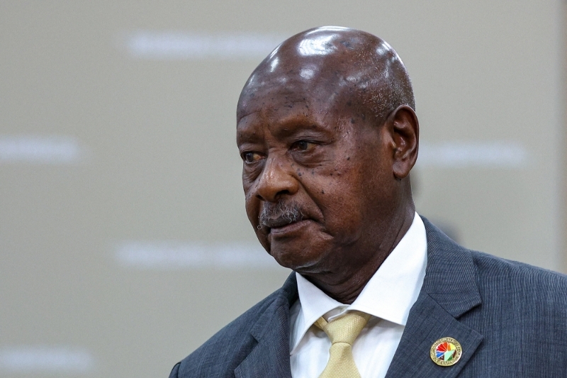 Le président ougandais Yoweri Museveni, le 27 juillet 2023, à Saint-Petersbourg.