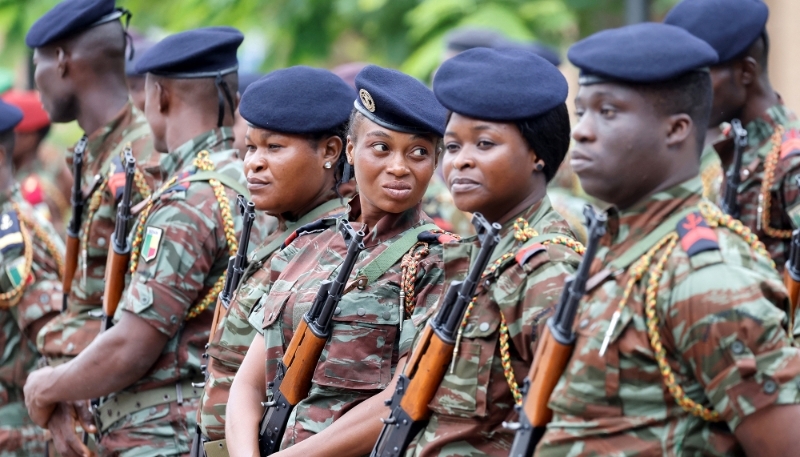 Des militaires béninois à Cotonou.