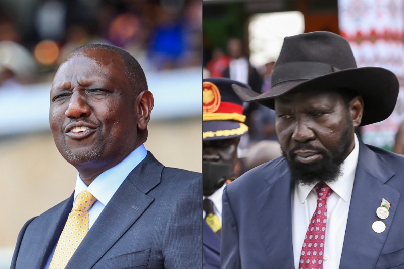 Le président kenyan William Ruto et son homologue sud-soudanais Salva Kiir.