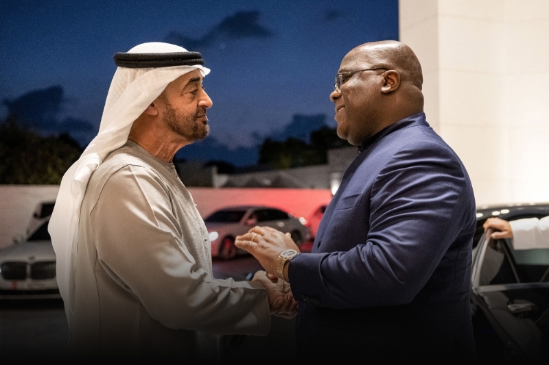 Le président émirati Mohammed bin Zayed al-Nahyan et son homologue congolais Félix Tshisekedi.
