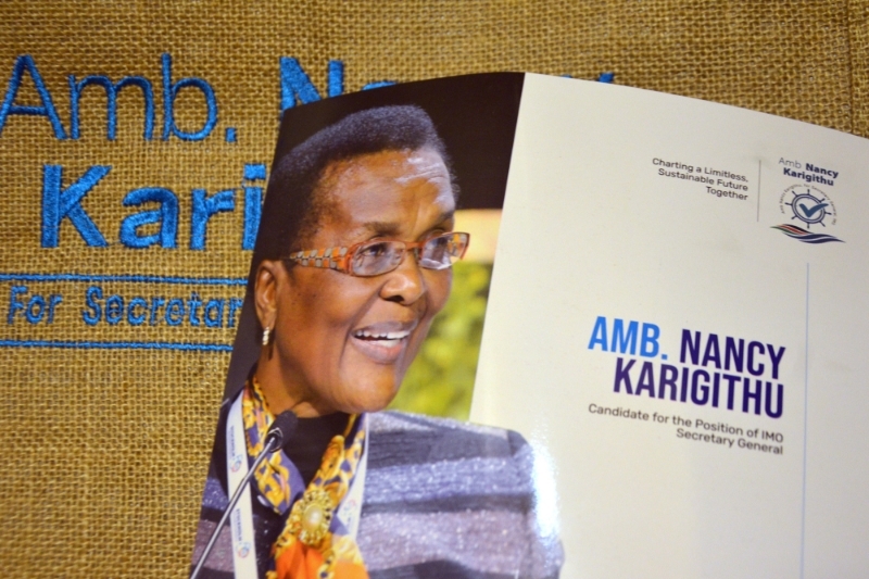 La candidate kenyane au secrétariat général de l'Organisation maritime internationale, Nancy Karigithu.