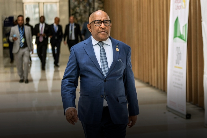 Le président comorien Azali Assoumani, à Addis-Abeba, le 19 février 2023.