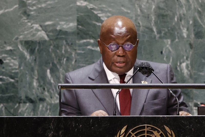 Le président du Ghana Nana Akufo-Addo, à l'assemblée générale des Nations unies, le 20 septembre 2021.