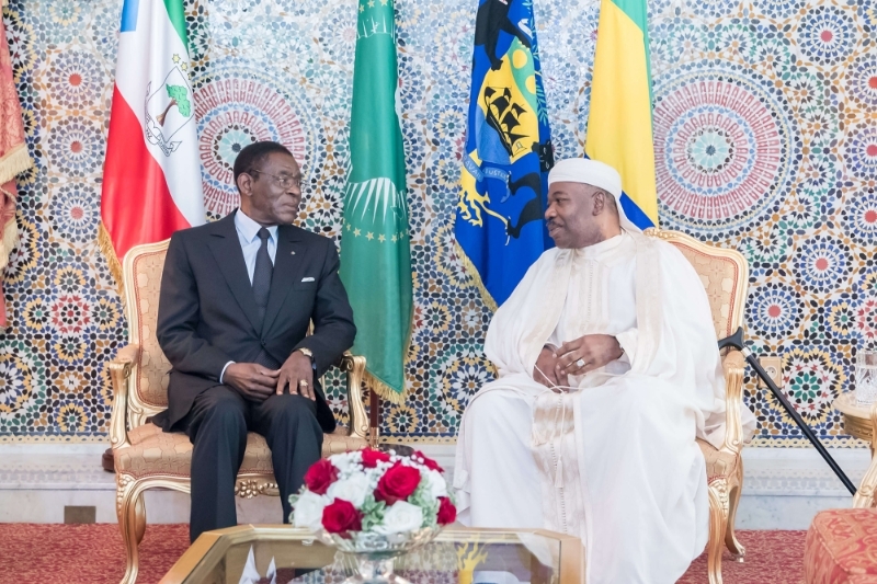 Le président équato-guinéen Teodoro Obiang et son homologue gabonais Ali Bongo, en 2019.