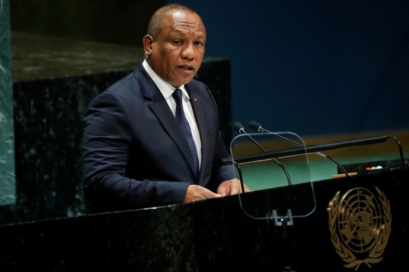 Christian Ntsay, actuel premier ministre malgache, lors de la 74e assemblée générale des Nations unies à New York, en 2019.
