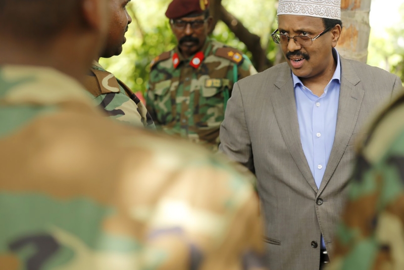 Le président somalien sortant Mohamed Abdullahi Mohamed, dit
