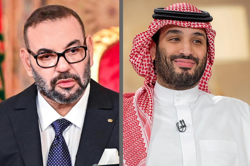 Le roi du Maroc Mohammed VI et le prince héritier saoudien Mohamed bin Salman.