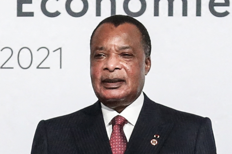 Le président congolais Denis Sassou Nguesso à Paris en mai 2021.