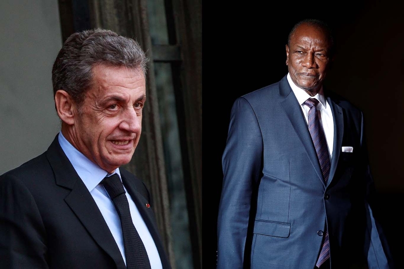 L'ancien président français Nicolas Sarkozy et le président guinéen Alpha Condé.