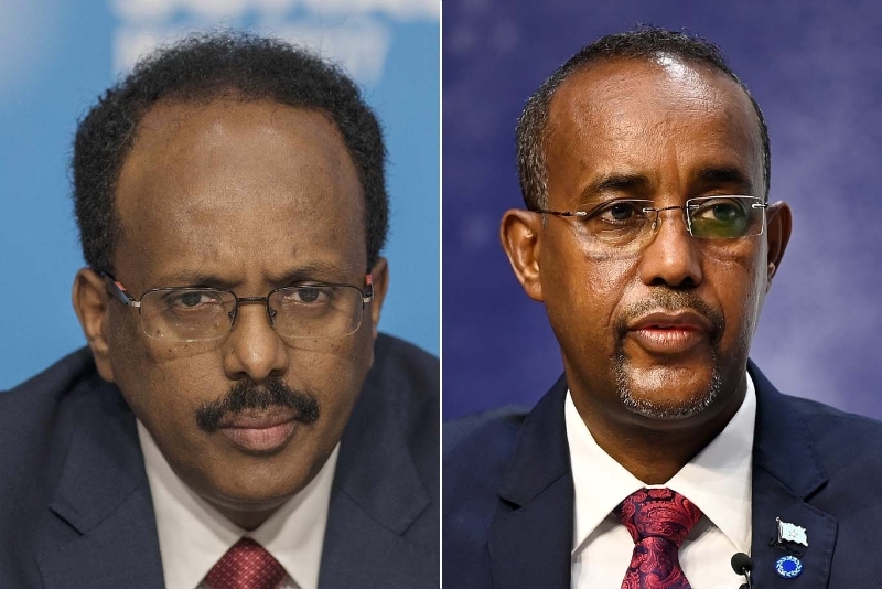 Le président Mohamed Abdullahi Mohamed, dit "Farmajo", et son premier ministre Mohamed Hussein Roble.