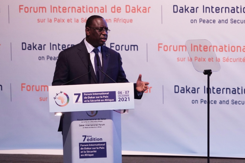 Le président du Sénégal Macky Sall lors du Forum international de Dakar sur la Paix et la sécurité en Afrique.