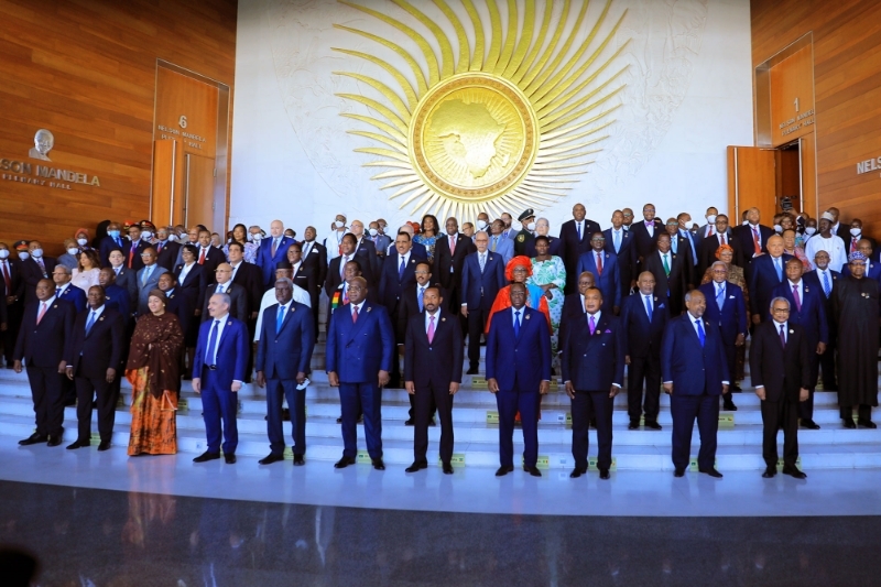 Les chefs d'État africains lors de la 35e session ordinaire de l'Assemblée de l'Union africaine, le 5 février 2022.