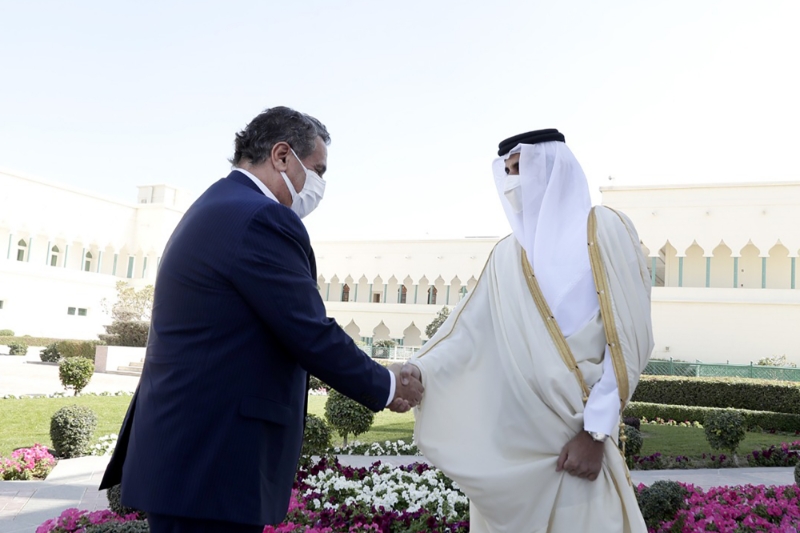 La question de l'approvisionnement en gaz a été l'un des points clés de la rencontre entre le premier ministre marocain Aziz Akhannouch et l'émir du Qatar Tamim Bin Hamad Al-Thani, les 7 et 8 février 2022.