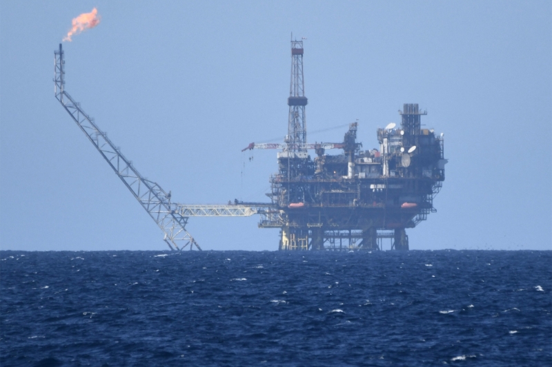Une plate-forme située sur le champ offshore pétrolier et gazier de Bahr Essalam, en Libye.