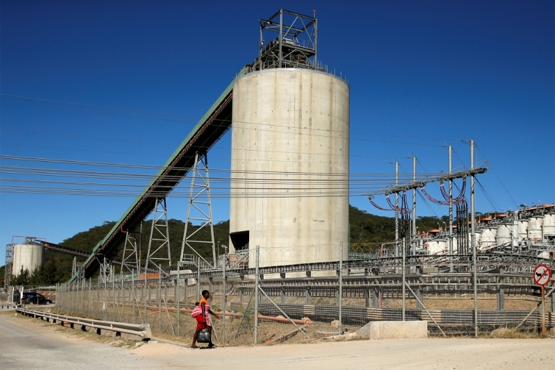 Les installations de la mine d'Unki, au Zimbabwe, près de Shurugwi.