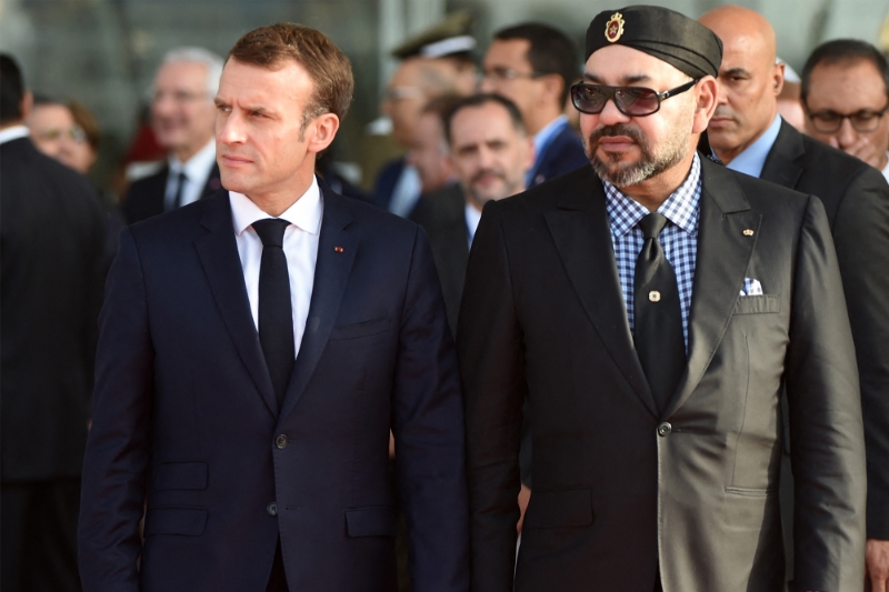 Le président français Emmanuel Macron et le roi du Maroc Mohammed VI, à Rabat, le 15 novembre 2018.