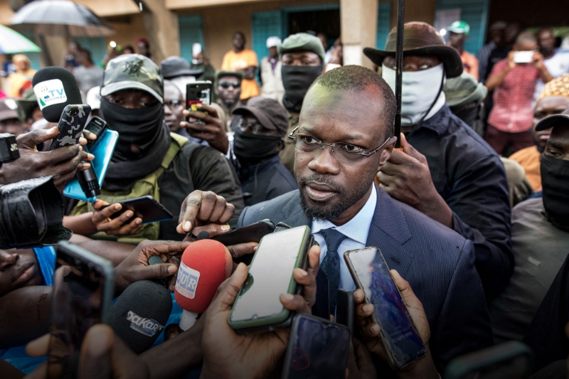 Ousmane Sonko à Ziguinchor, dans le sud du Sénégal, le 3 juillet 2022.